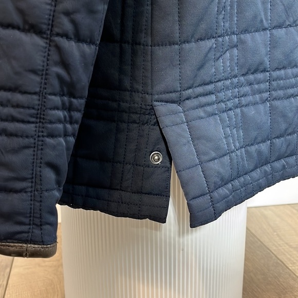 Brooks Brothers quilted winter jacket removable hood lined inner pocket  navy M - Picture 5 of 16
